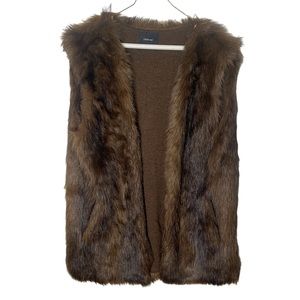 Zara Knit Faux Fur Vest size medium